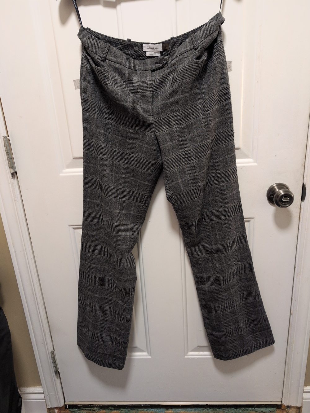 Calvin Klein Black and Gray Glen Plaid Dress Pants
